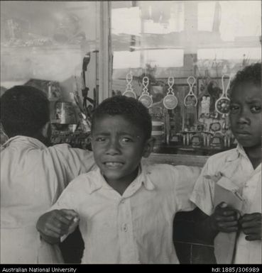 Children outside of store