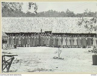 AUSTRALIAN ARMY NURSING SERVICE PERSONNEL OUTSIDE THE SISTERS' MESS AT THE 2/1ST GENERAL HOSPITAL