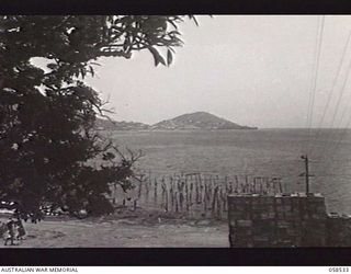 HANUABADA, NEW GUINEA. 1943-10-23. VIEW ACROSS PORT MORESBY HARBOUR