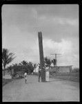 Indo-Fijian men with tall bamboo poles