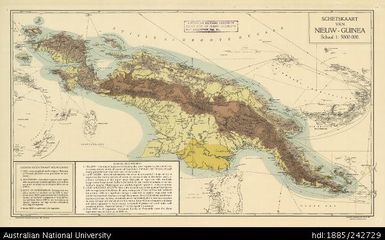 Papua New Guinea-Indonesia, Scetch Map of New Guinea - Schetskaart Van Nieuw Guinea, 1:5 000 000