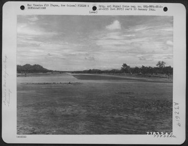 Ward's Airdrome looking Northwest along runway near Port Moresby, Papua, New Guinea. 27 November 1942. (U.S. Air Force Number 77832AC)