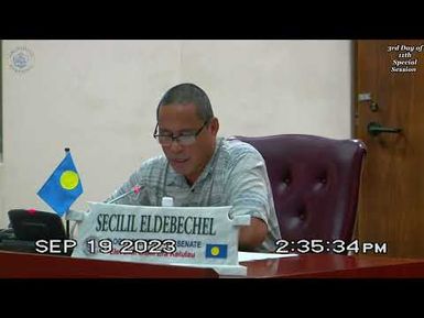 Palau National Congress | 11th OEK, The Senate 3rd Day of 11th Special Session
