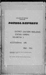 Patrol Reports. Eastern Highlands District, Goroka, 1952 - 1953