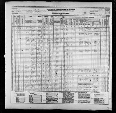 1940 Census Population Schedules - Hawaii - Kauai County - ED 4-30