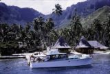 French Polynesia, tourists arriving at Bali Hai Resort on Moorea Island