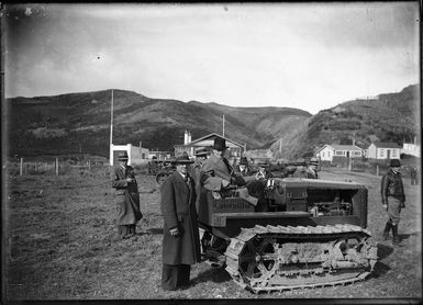 Robert Semple on a caterpillar tractor