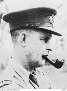 1942-10-01. NEW GUINEA. MILNE BAY. MAJOR-GENERAL CYRIL CLOWES COMMANDER OF THE AUSTRALIAN FORCES IN THE MILNE BAY AREA, PHOTOGRAPHED AT MILNE BAY SHORTLY AFTER THE UNSUCCESSFUL JAPANESE ATTACK