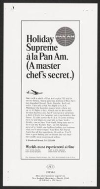 Holiday Supreme a la Pan Am. (A master chef's secret.)