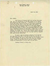 Letter from Sidney Jennings Legendre, March 11, 1943