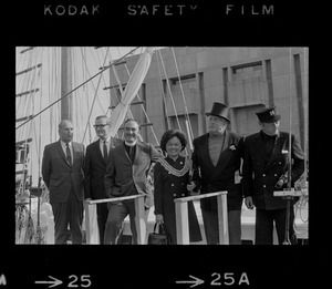 Close up of people on deck of Black Pearl during the commemoration of the Hawaiian Mission Sesquicentennial