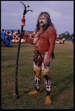 South Pacific Festival of the Arts, Apia, 1996. Performer from Rapa Nui