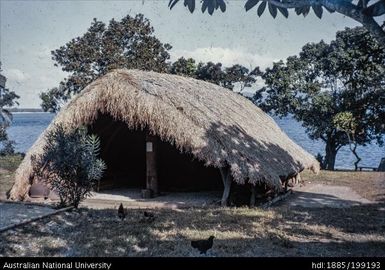 Building with thatched roof, New Guinea
