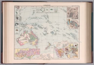 Oceanien. Entw. v. H. Berghaus 1886, Ausg. 1888. Gotha: Justus Perthes. (On upper margin) I. Abt. Geologie No. XV. Berghaus' physikal atlas No. 15. (to Accompany) Berghaus' Physikalischer Atlas. (Begrundet 1836 durch Heinrich Berghaus) ... Gotha: Justus Perthes. 1892. (19 insets).