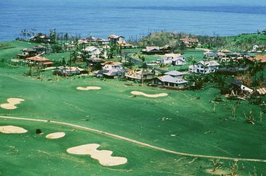 A view of damage to Princeville Resort, Kaui, caused by Hurricane Iniki