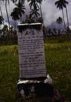 Monument to Captain Acostino Stalio [Agostino Stalio] at Ralum, Rabaul-Kokopo area, [Papua New Guinea, 1969?]