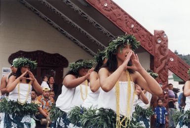 Ōrongomai Marae 2004; Waitangi open day; Porirua's Cook Island Christian Church group.