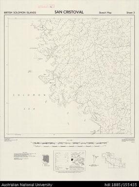 Solomon Islands, British Solomon Islands, San Cristoval, Series: X714 (Sketch), Sheet 3, 1958, 1:50 000