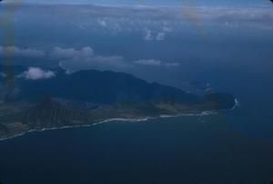[Aerial view of the coastline at Puʻu Kukui, Hawaii]