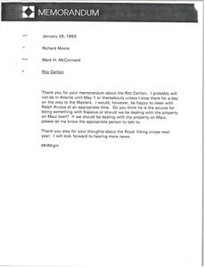 Memorandum from Mark H. McCormack to Richard Moore