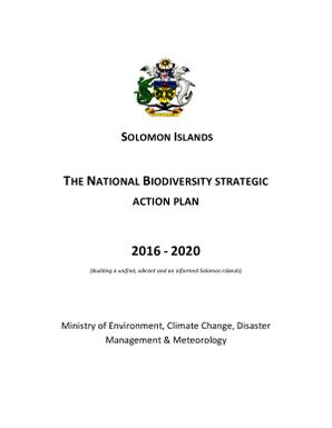 Solomon Islands - National Biodiversity Strategic Action Plan (NBSAP) 2016-2020