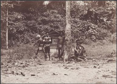 Five men from the village of Ahia on Ulawa Island, Solomon Islands, 1906 / J.W. Beattie