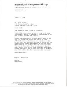 Letter from Mark H. McCormack to Fred Heckel
