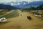 NG [New Guinea] highlands, small airstrip in very mountainous country, [Papua New Guinea], 1956