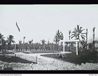 Jacquinot Bay, New Britain. c.1945. Jacquinot Bay War Cemetery, 25 miles south of Rabaul. After the war all the remains from this cemetery were removed and reburied in Rabaul War Cemetery