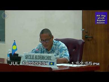 Palau National Congress | 11th OEK The Senate, 8th Day of 11th regular session
