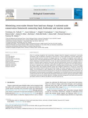 Minimizing cross-relam threats from land-use change: A national-scale conservation framework connecting land, freshwater and marine system