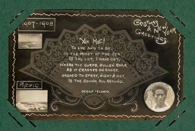Christmas and New Year greetings, 1907-1908. From the album: Banaba (Ocean Island)