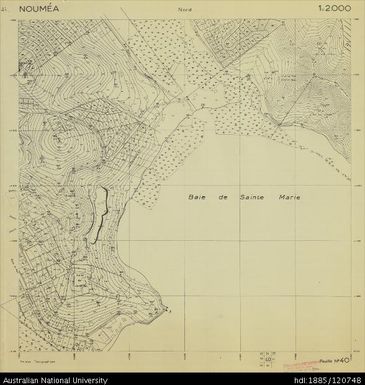 New Caledonia, Noumea, Sheet 40, 1:2 000
