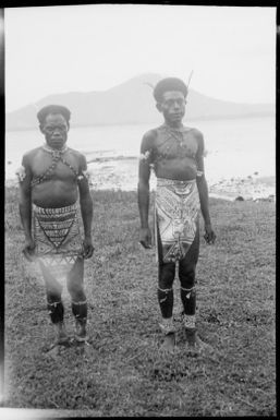 Two decorated men, Awar, Sepik River, New Guinea, 1935, 2 / Sarah Chinnery