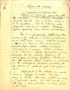 Ritual and the calendar