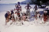 French Polynesia, resort performers on beach of Bora Bora