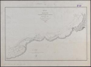 Harbours of Papieti, Toanoa, Papaoa and Matavai Bay, with the ship channel through reef, island of Tahiti