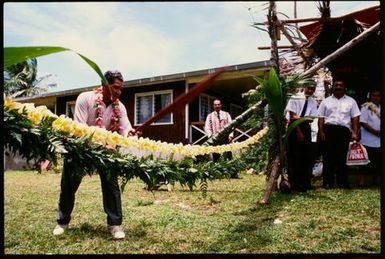 Man with garland, Niue
