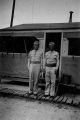 A couple of Plat Sgts.. from some outfit in Shelby. The other fellow is Peter Segawa from Hawaii. Mits Hagio. 1944