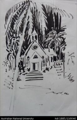 untitled [Church near landing place of the Rev George Brown] [also see image nos. 679 & 680]