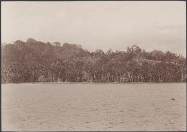 Mission station at Honggo, viewed from the anchorage, Solomon Islands, 1906 / J.W. Beattie
