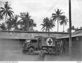 RABAUL, NEW BRITAIN, 1945-12-06. THE COMPLETED OPERATING THEATRE AND X-RAY BUILDINGS CONSTRUCTED BY 16 FIELD COMPANY AT 118 GENERAL HOSPITAL. THE HOSPITAL IS LOCATED ON NONGA ROAD