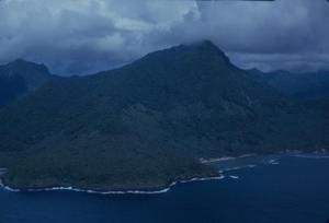 [Aerial view of mountains and coastline in American Samoa] BRIT-A-AR003-004-01-026