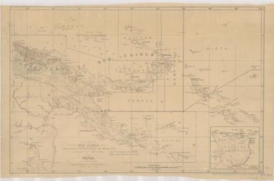 Territory of New-Guinea : administered by the Commonwealth under Mandate from League of Nations, and Papua, a Territory of the Commonwealth of Australia, 1923 / drawn by Home & Territories Dept. (Lands & Survey Branch) Melbourne, 1921