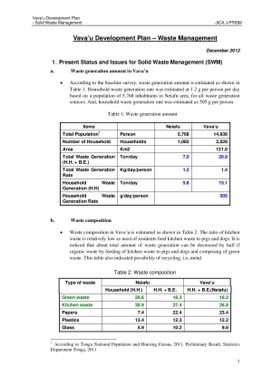 Vava'u development plan - waste management.