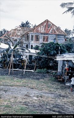 American Samoa - house being built