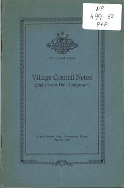 Village council notes : English and Hula languages.