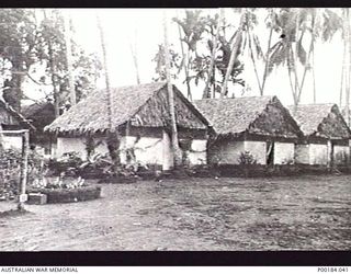 BUNA. 1943. LIVING QUARTERS FOR MEMBERS OF THE 2/11 AUSTRALIAN GENERAL HOSPITAL ON BUNA