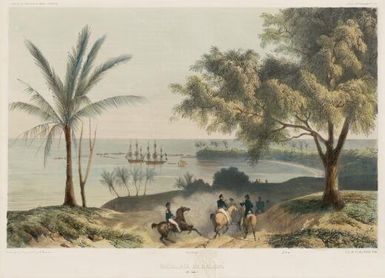 Mouillage de Matavai, Ile Taiti / dessine par L. Le Breton; lithe par P. Blanchard