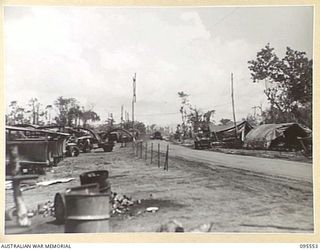 CAPE WOM, WEWAK AREA, NEW GUINEA, 1945-08-24. A GENERAL VIEW OF 2/119 BRIGADE WORKSHOP AREA